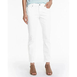 Eileen Fisher  Stretch White Slim Ankle Jeans
